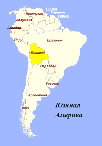 Карта Боливия